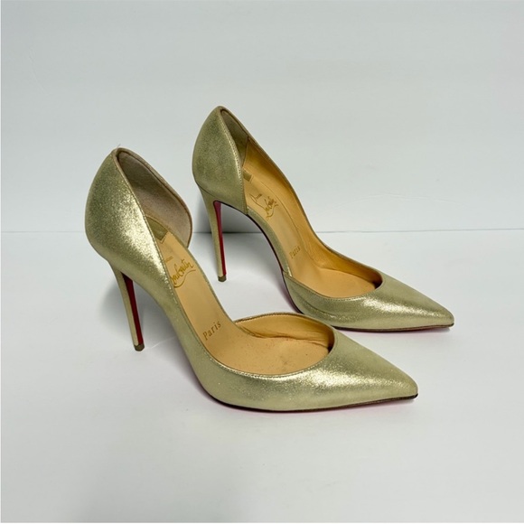 Christian Louboutin Iriza 100 Suede Metal Platine D’orsay - Picture 4 of 10